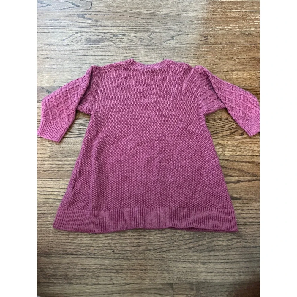Uniqlo Sweater Dress Kids 3-4 Pink Good Cable Knit Wool Blend 419132
